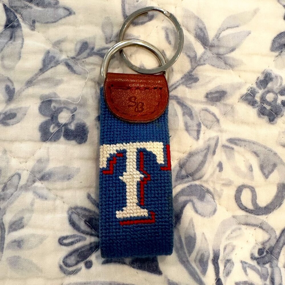 Smathers & Branson Texas Rangers Needlepoint Key Fob